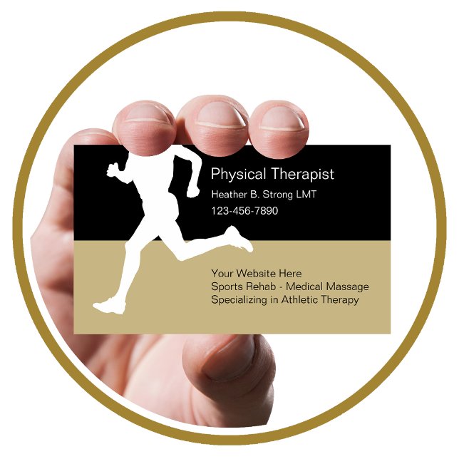 Affärskort för fysisk terapi visitkort (Physical Therapist Business Cards by CustomBusinessTemplates)
