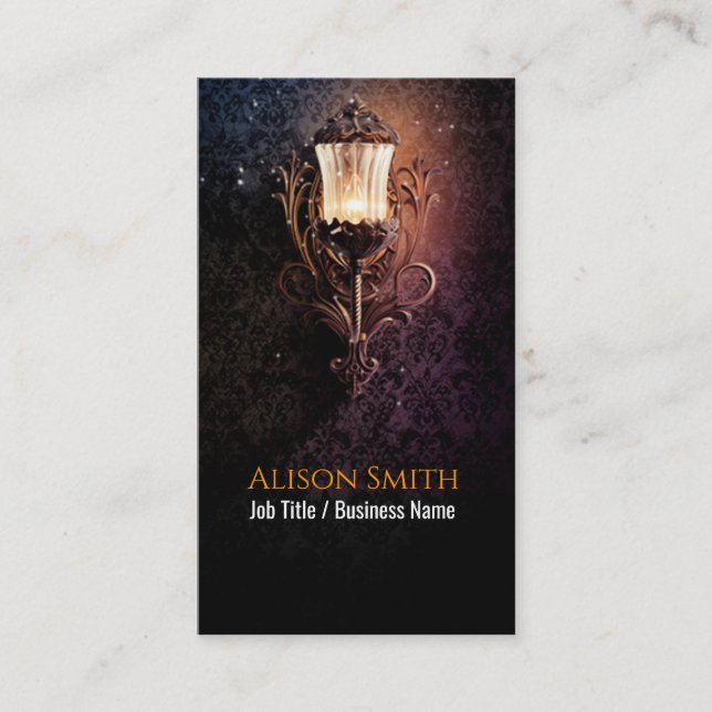 Affärskort för generisk lampa med glödlampor visitkort (Framsida)
