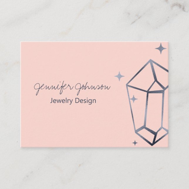 Affärskort för Grått-Rosa av -olja av geometrisk M Visitkort (Framsida)