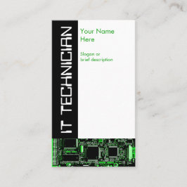 Affärskort för Grönt 2 "IT-tekniker" Visitkort