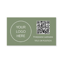 Affärskort för Grönt av QR-kodsedel för logotyp