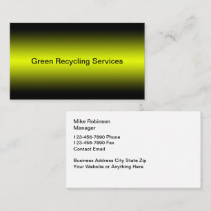 Affärskort för grönt Recycling Service Visitkort
