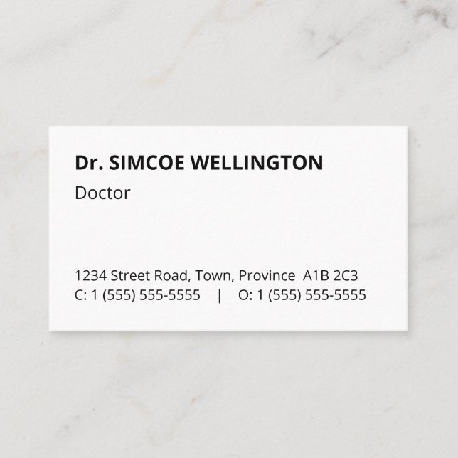 Affärskort för grundläggande, ödmjuk och Professio Visitkort (Framsida)