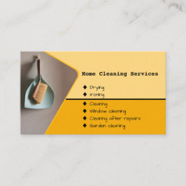 Affärskort för Gult av Städning av bostäder Visitkort
