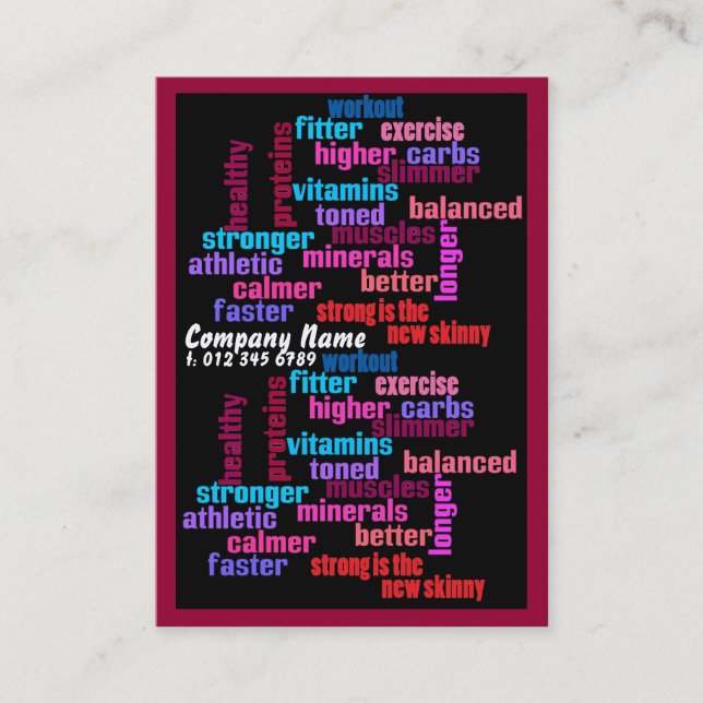 affärskort för gymnastik, klubb eller tränare visitkort (Framsida)