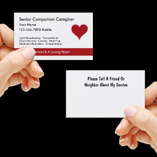 Affärskort för Heart Symbol Caregiver Visitkort