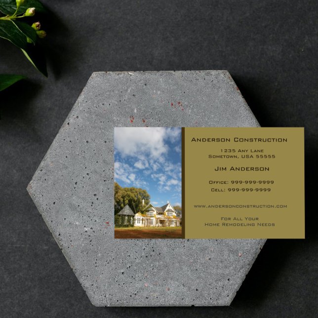 Affärskort för hembygd - Olive Visitkort (Olive Home Construction Business Card)