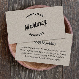 Affärskort för hemförbättring av handyman visitkort