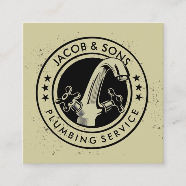 Affärskort för hemreparation av rörmokare fyrkantigt visitkort (Framsida)