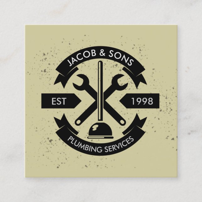 Affärskort för hemreparation av rörmokare fyrkantigt visitkort (Framsida)
