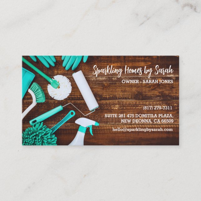 affärskort för hemtjänst som städning  för husreng visitkort (Framsida)