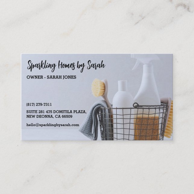 affärskort för hemtjänst som städning  för husreng visitkort (Framsida)