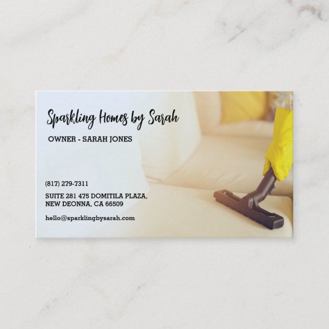 affärskort för hemtjänst som städning  för husreng visitkort (Framsida)