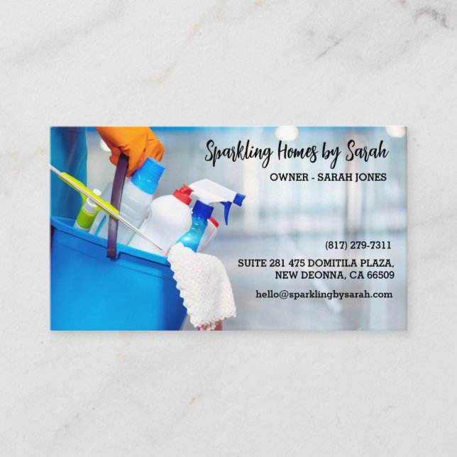 affärskort för hemtjänst som städning  för husreng visitkort (Framsida)