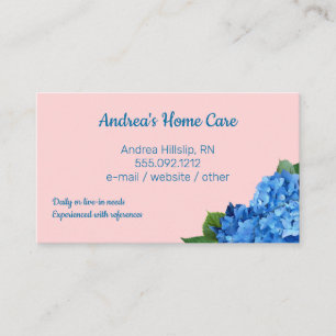 Affärskort för Home Care Blue Hydrangeas Anpassnin Visitkort