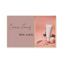 Affärskort för hudvård i persiko färg