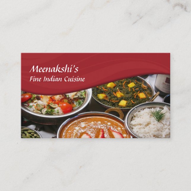 Affärskort för indiskt Cuisine Visitkort (Framsida)
