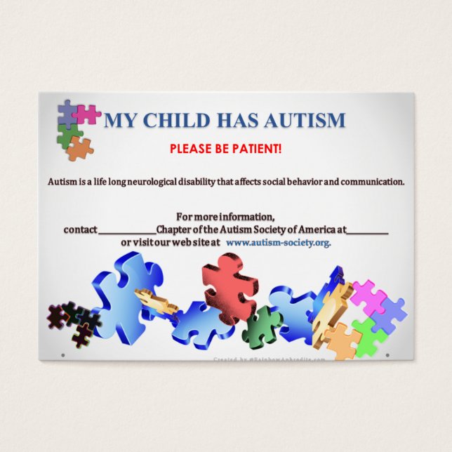 Affärskort för intolerant visitkort (Framsidan)