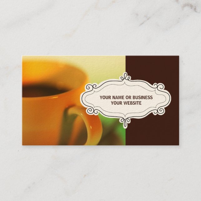 Affärskort för kaffeshoppare {Brown} Visitkort (Framsida)