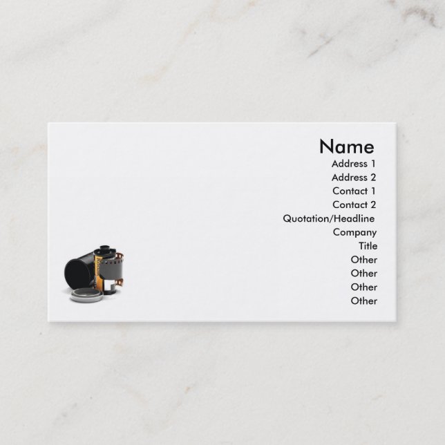 Affärskort för kamerasfilm visitkort (Framsida)