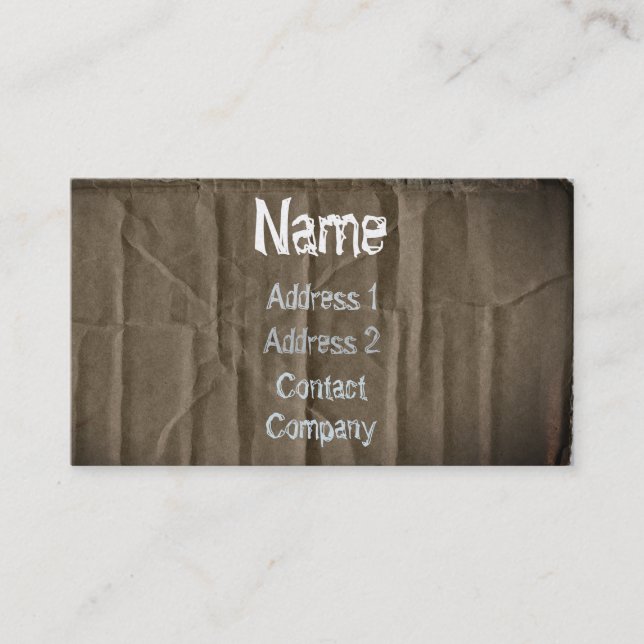 Affärskort för kartong visitkort (Framsida)