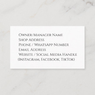 Affärskort för kläder - Modern, Snyggt Visitkort