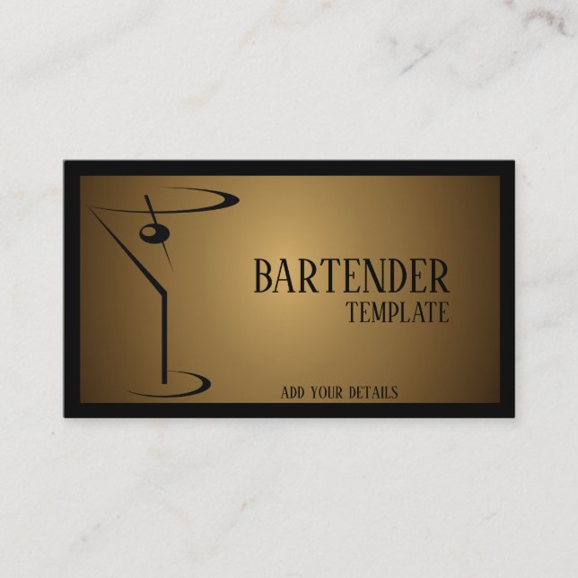 Affärskort för klassbartender visitkort (Framsida)