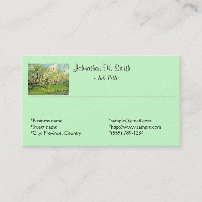 Affärskort för konst av bra, odling, trädgårdsodli visitkort (Framsida)