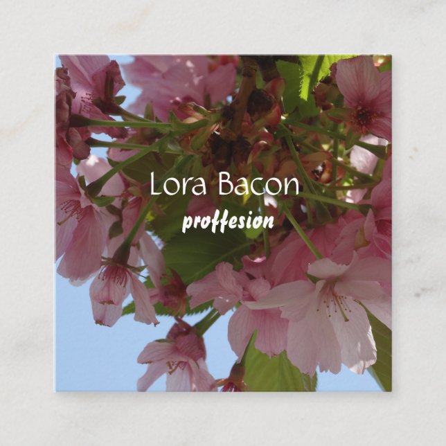 Affärskort för körsbärsBlommar Anpassningsbar Fyrkantigt Visitkort (Framsida)