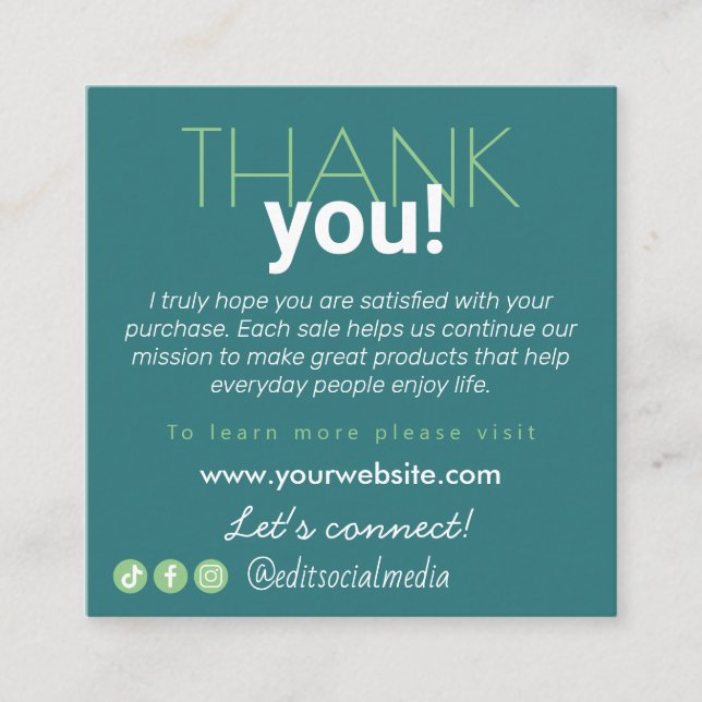 Affärskort för kundvärdering tilläggskort (Framsida)