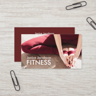 Affärskort för kvinnlig stretching Fitness Visitkort