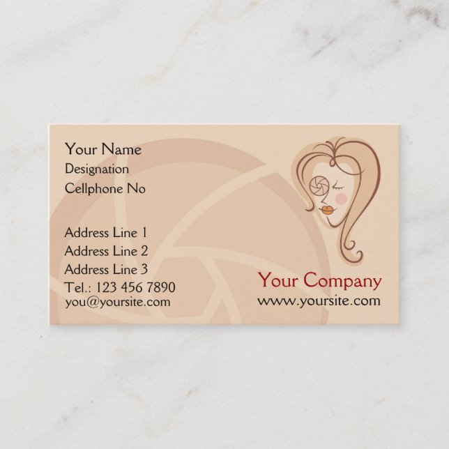 Affärskort för kvinnliga fotografer visitkort (Framsida)