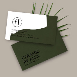 Affärskort för Logotyp av minimalistisk Grönt Visitkort