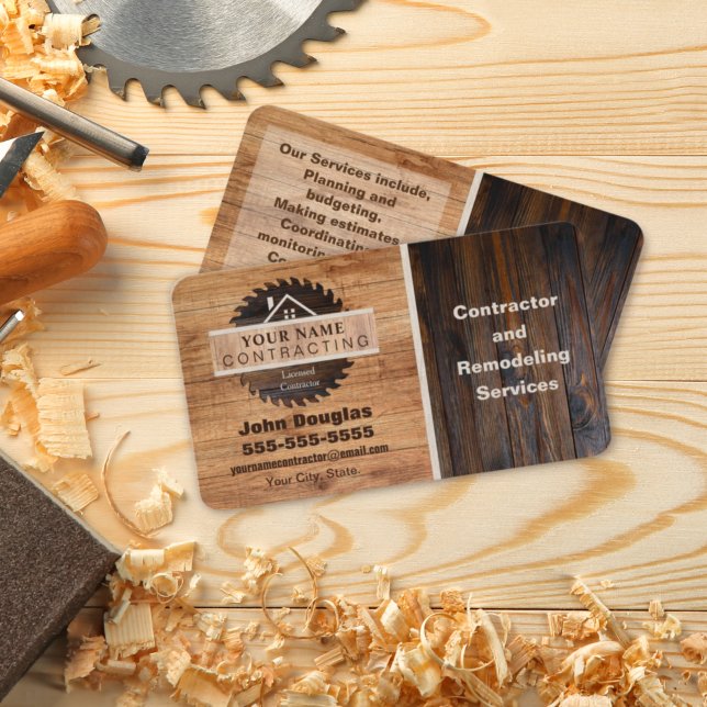 Affärskort för Logotyp av Rustic Wood Tone-entrepr Visitkort (Skapare uppladdad)