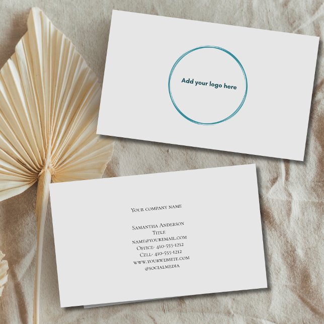 Affärskort för logotyp med minimal Grått-Professio (Logo Light Gray professional business card)
