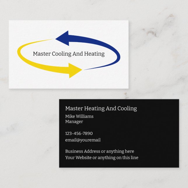 Affärskort för Luft-konditioneringstjänst Visitkort (Fram/baksida)