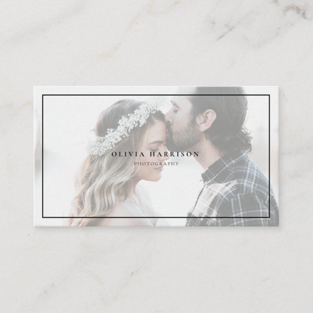 Affärskort för lyxminimalistisk fotografi visitkort (Framsida)