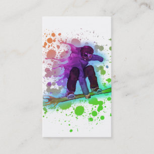 Affärskort för måla platta artistiska snowboarder visitkort