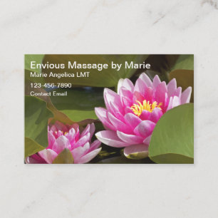 Affärskort för massage av blommigt tema visitkort