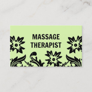 Affärskort för massageterapi Blommigt Visitkort