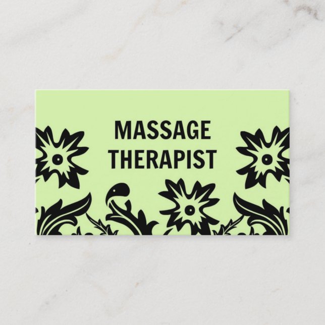 Affärskort för massageterapi Blommigt Visitkort (Framsida)