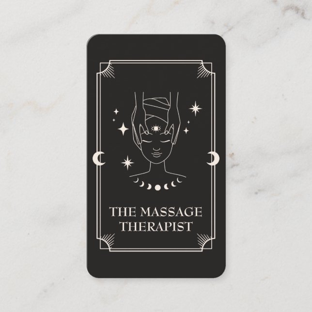 Affärskort för massageterapi med Tarot Card Visitkort (Framsida)