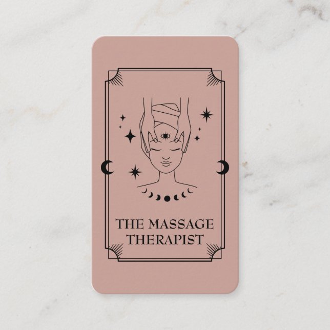 Affärskort för massageterapi med Tarot Card Visitkort (Framsida)