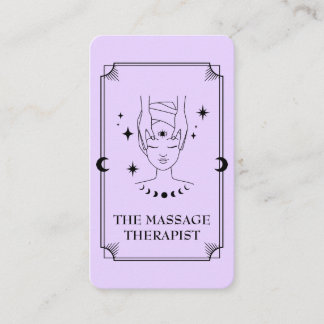 Affärskort för massageterapi med Tarot Card Visitkort