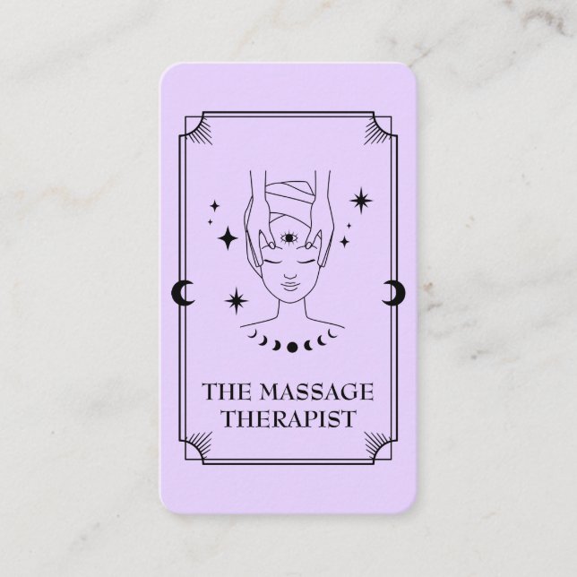 Affärskort för massageterapi med Tarot Card Visitkort (Framsida)