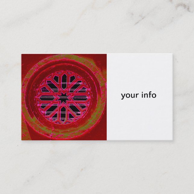 affärskort för medieval irish window visitkort (Framsida)