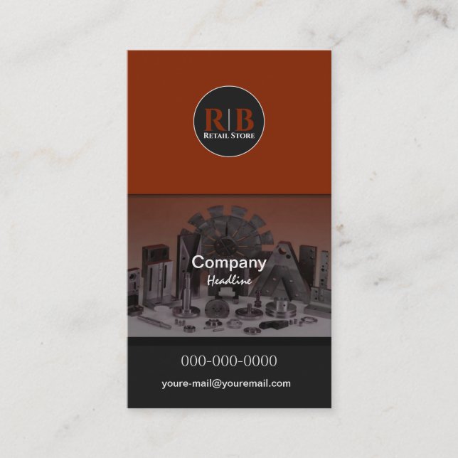 Affärskort för mekaniska delar visitkort (Framsida)