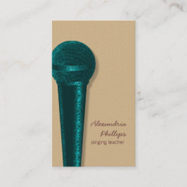 Affärskort för mikrofon, Teal Visitkort