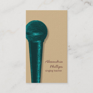 Affärskort för mikrofon, Teal Visitkort