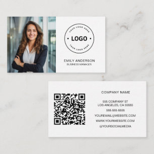 Affärskort för minimal Personlig av fotoLogotyp Visitkort